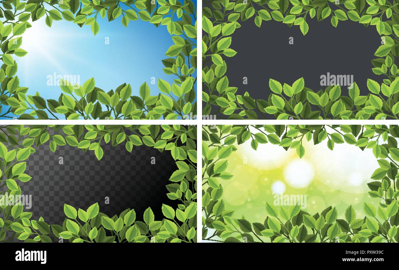 Background templates with green leaves illustration Stock Vector Image ...
