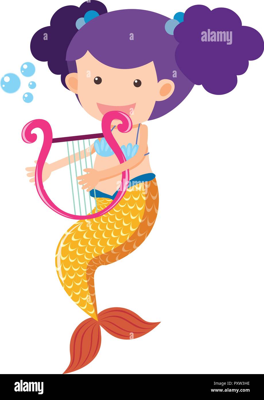 Cute Mermaid Playing Harp Illustration Stock Vector Image Art Alamy Cute Mermaid Playing Harp Illustration Stock Vector Image Art Alamy