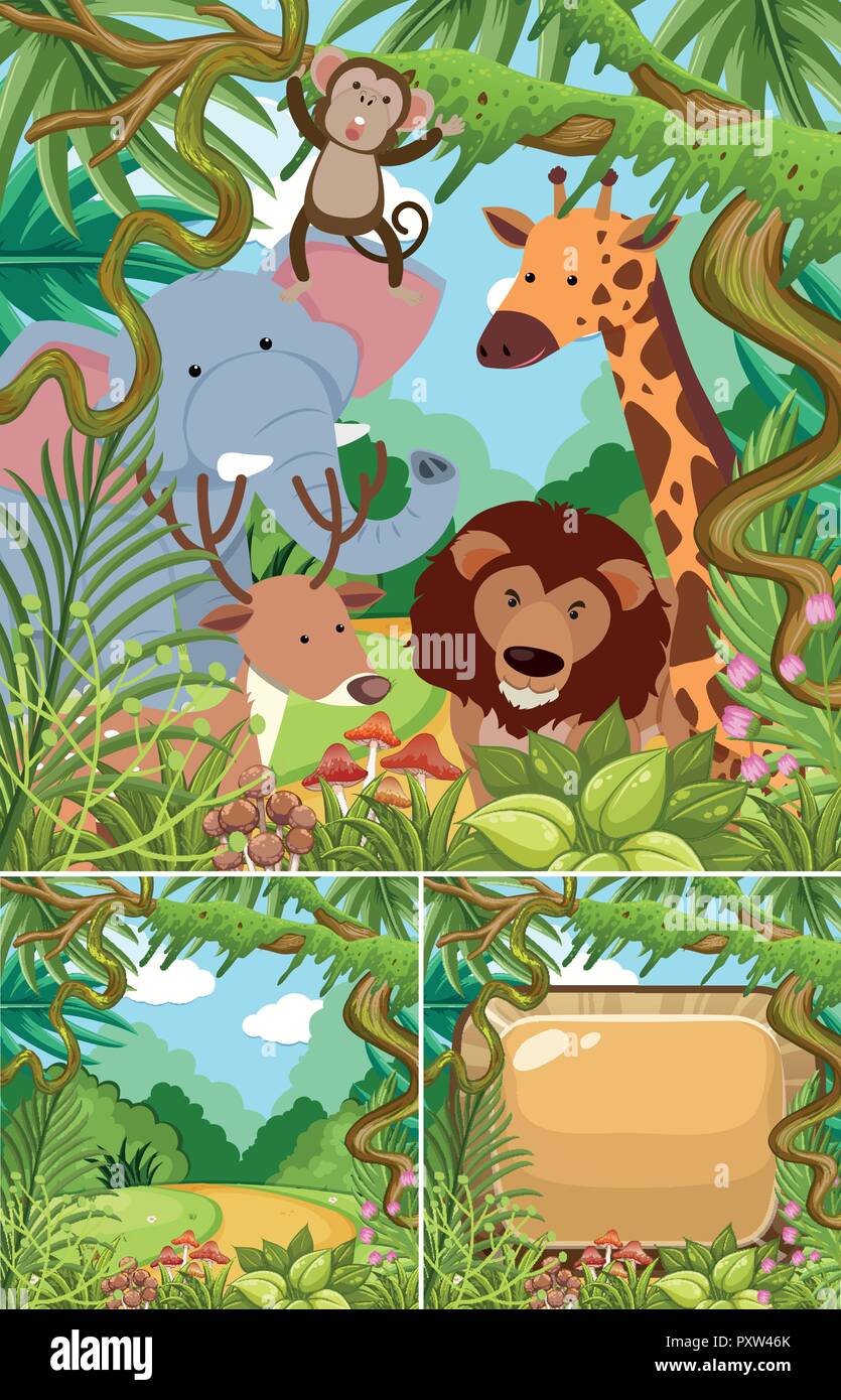 Easy jungle painting with water colour by Pankaj karmakar | Scenery drawing  for kids, Easy animal drawings, Scene drawing