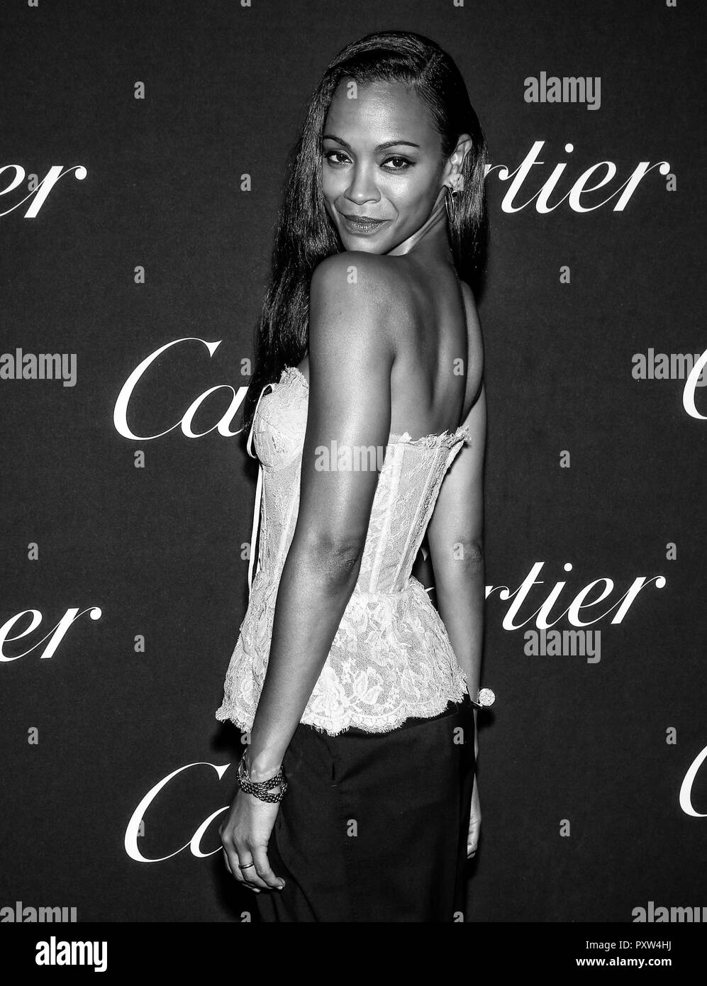 New York, NY - September 06, 2018: Zoe Saldana attends 2018 Cartier Precious Garage party at Maison Cartier on 5th Ave Stock Photo