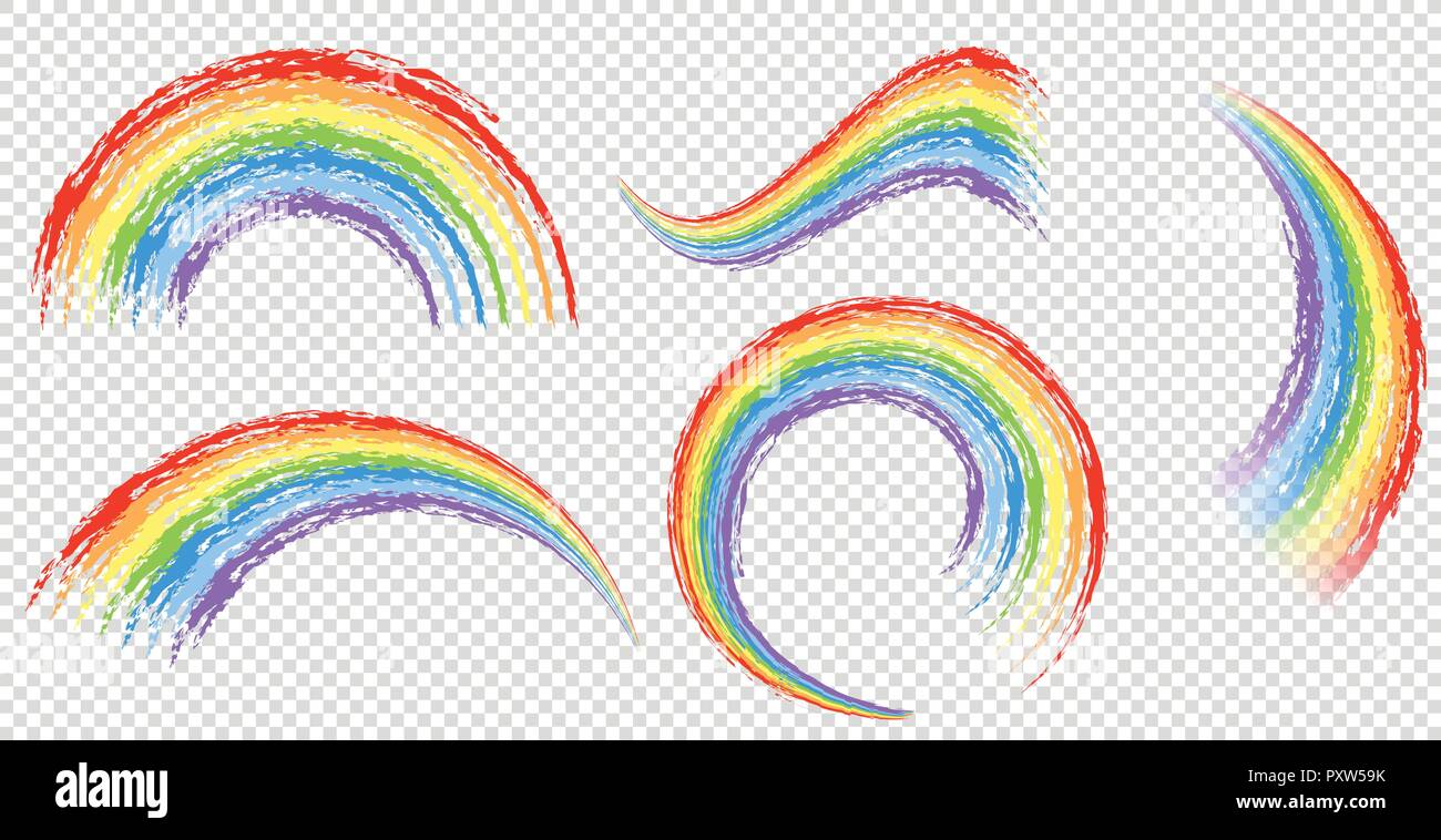 Different brushstrokes of rainbow illustration Stock Vector Image & Art ...