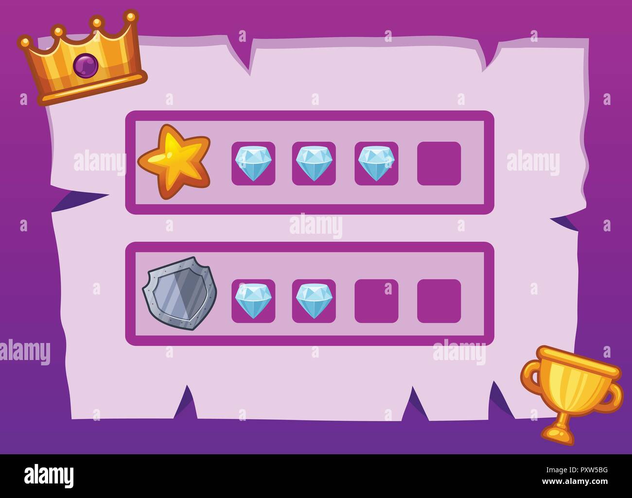 Game template with purple background illustration Stock Vector Image