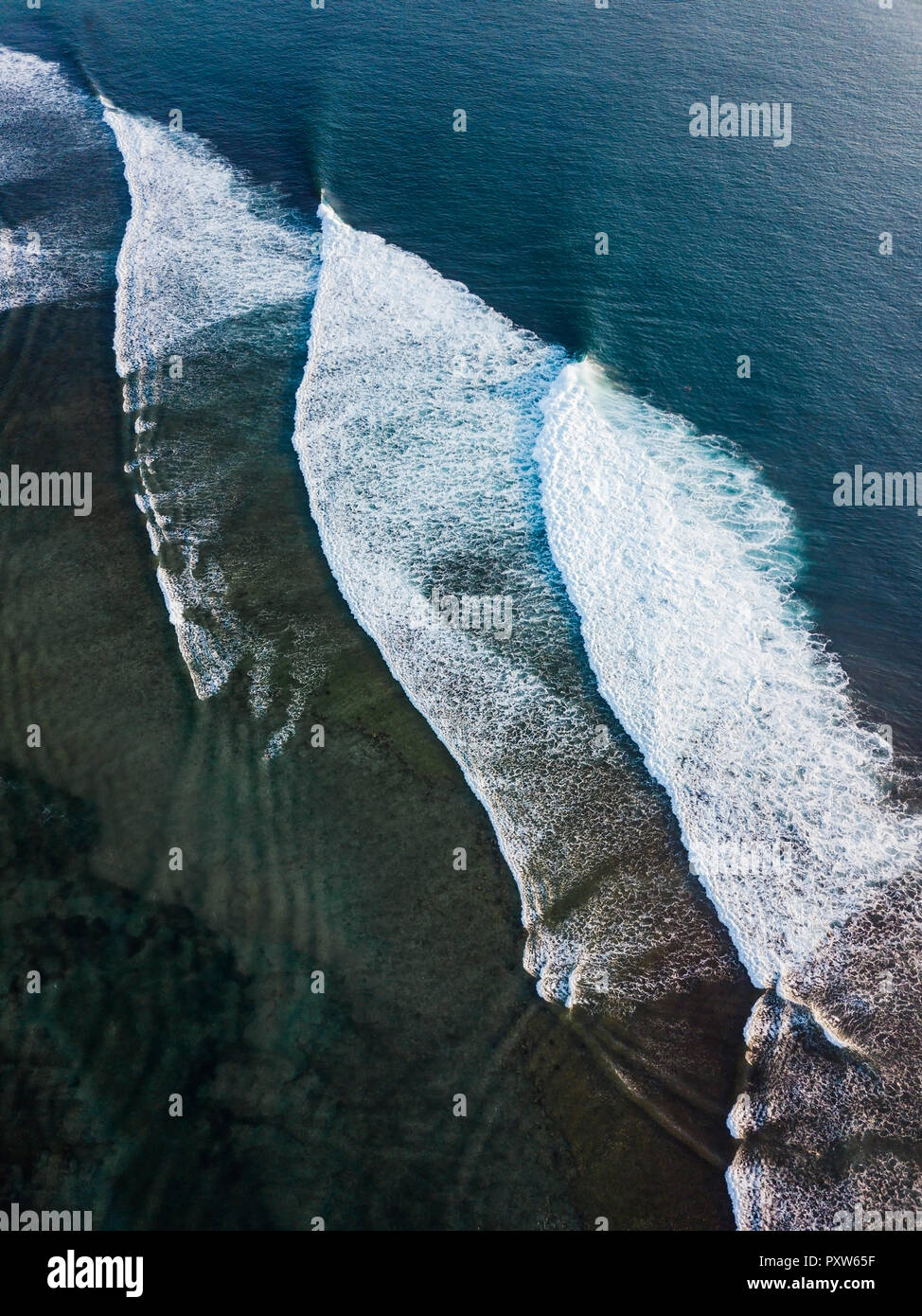 Indonesia, Bali, Aerial view of Indian Ocean, waves Stock Photo