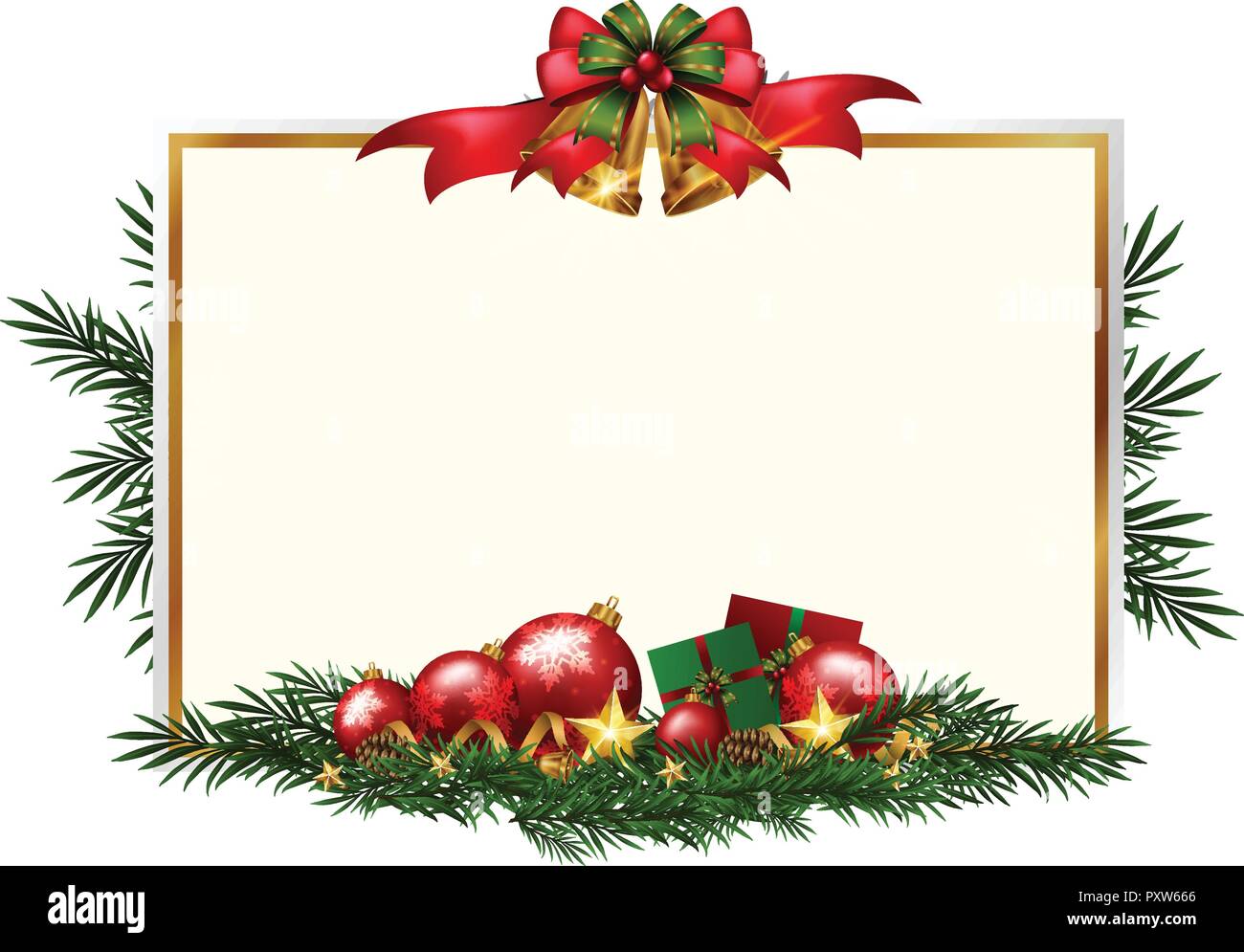 Christmas card template with red balls illustration Stock Vector Image ...