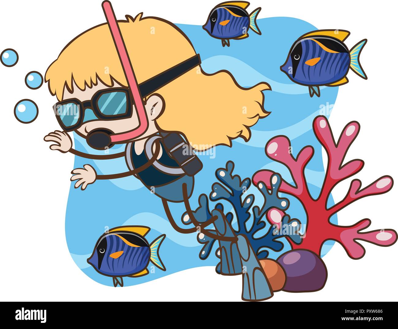 Diving snorkel goggles Stock Vector Images - Alamy