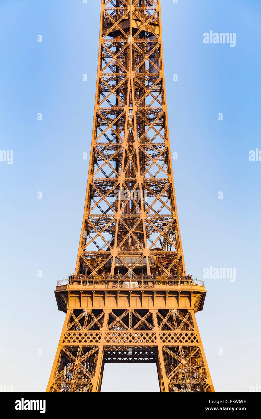 France, Paris, Eiffel Tower, midsection Stock Photo