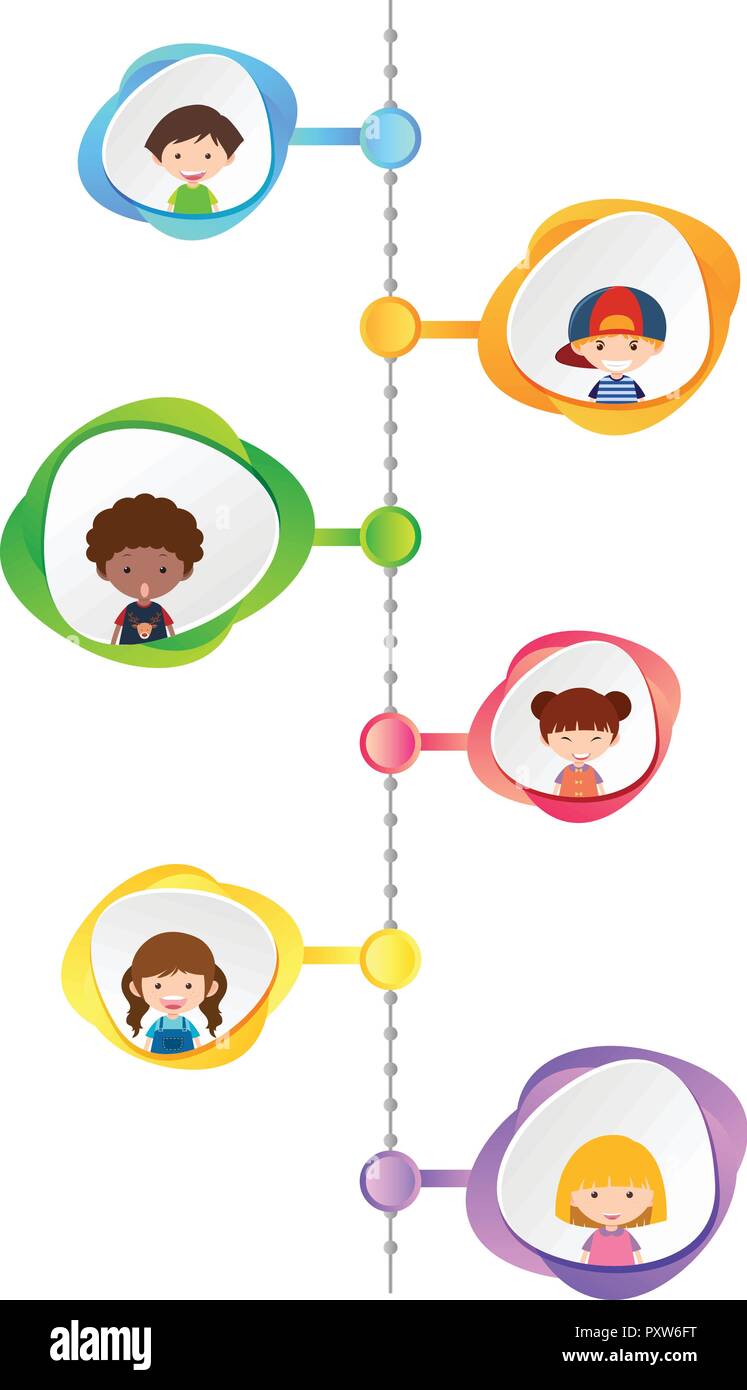 Graph design with happy children illustration Stock Vector Image & Art