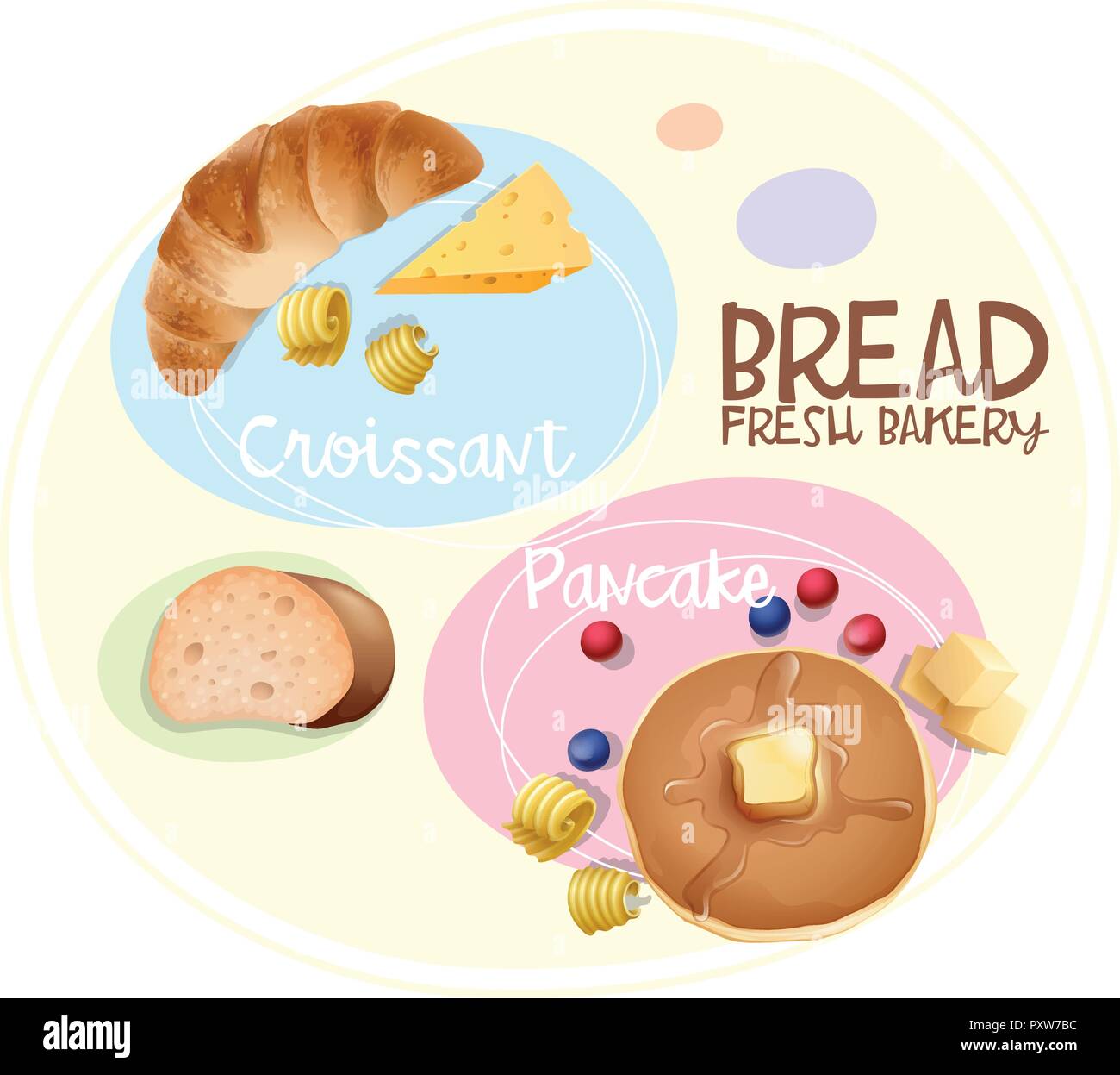 Poster design for bread fresh bakery illustration Stock Vector Image ...