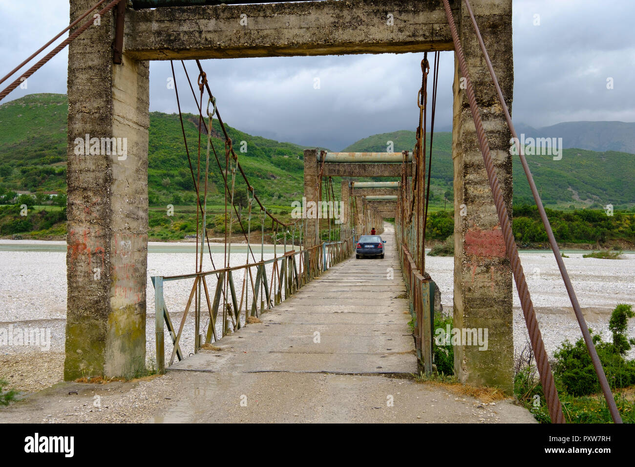 Albania, Kote, bridge over river Shushice Stock Photo