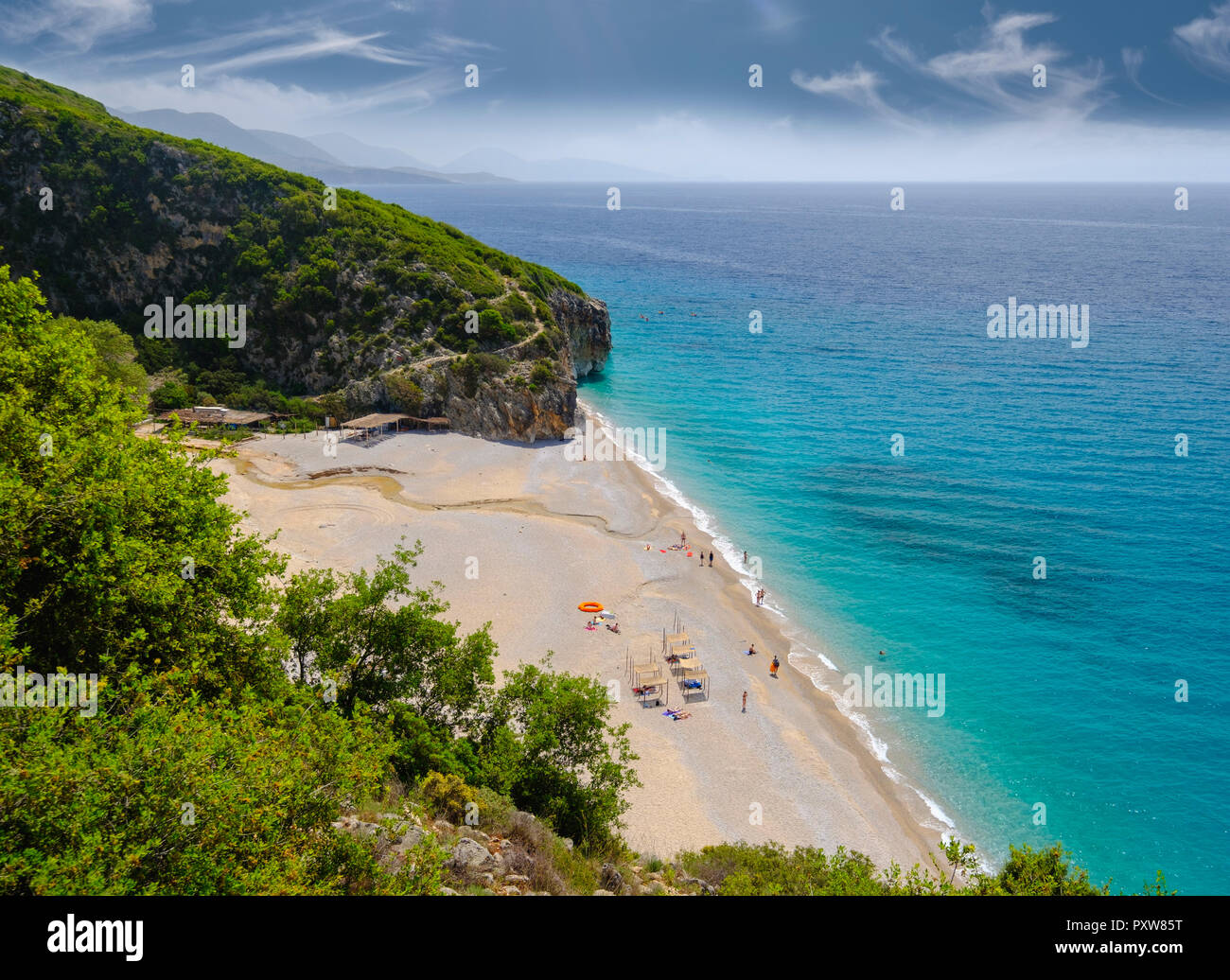 Albania, Ionean sea, Albanian Riviera, beach of Gjipe Stock Photo