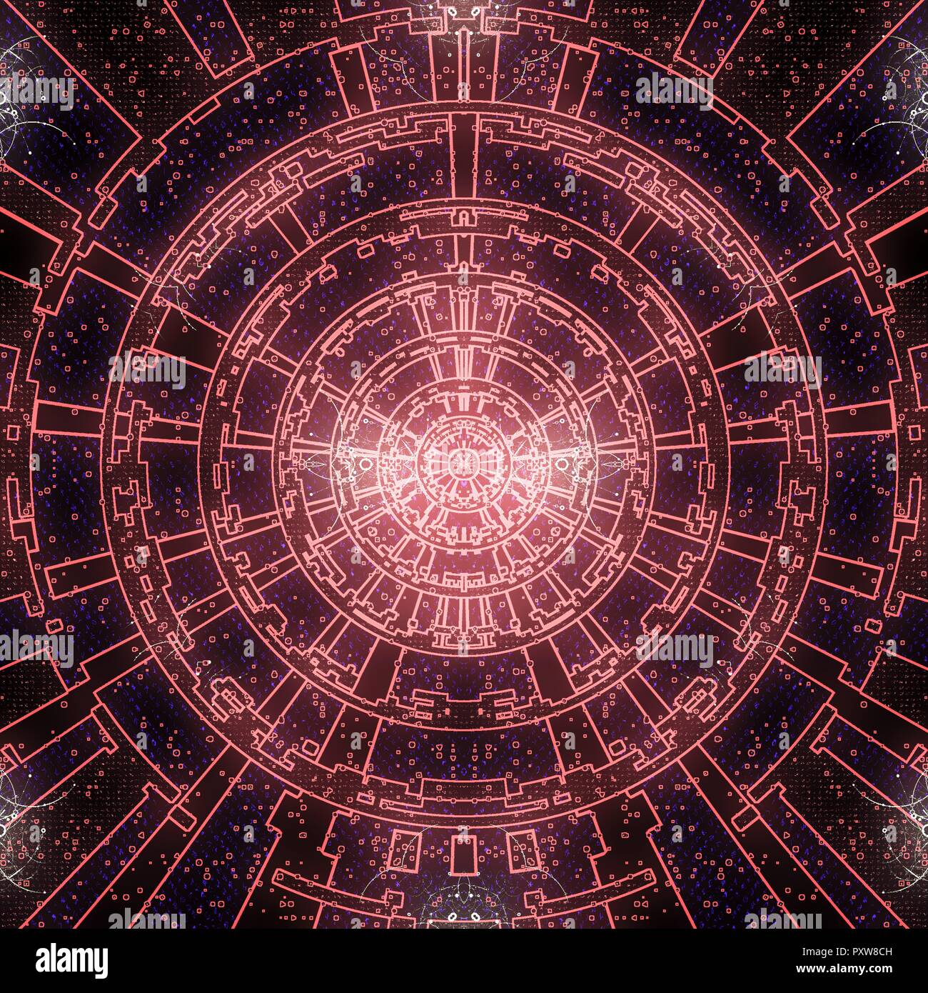 A colorful and vivid image with abstract Sacred Geometry. A psychedelic ...