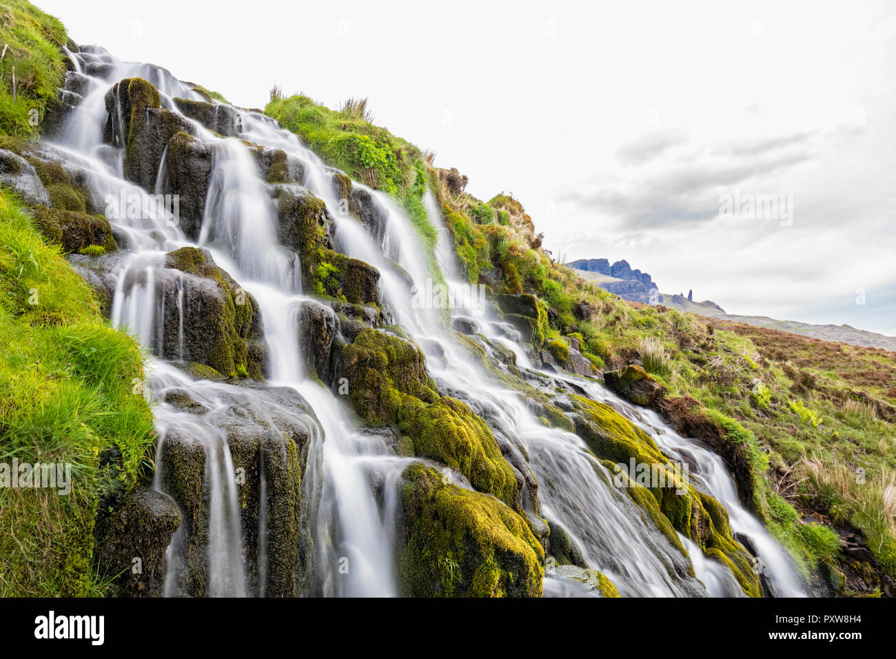 UK, Scotland, Inner Hebrides, Isle of Skye, Brides Veil Waterfall Stock