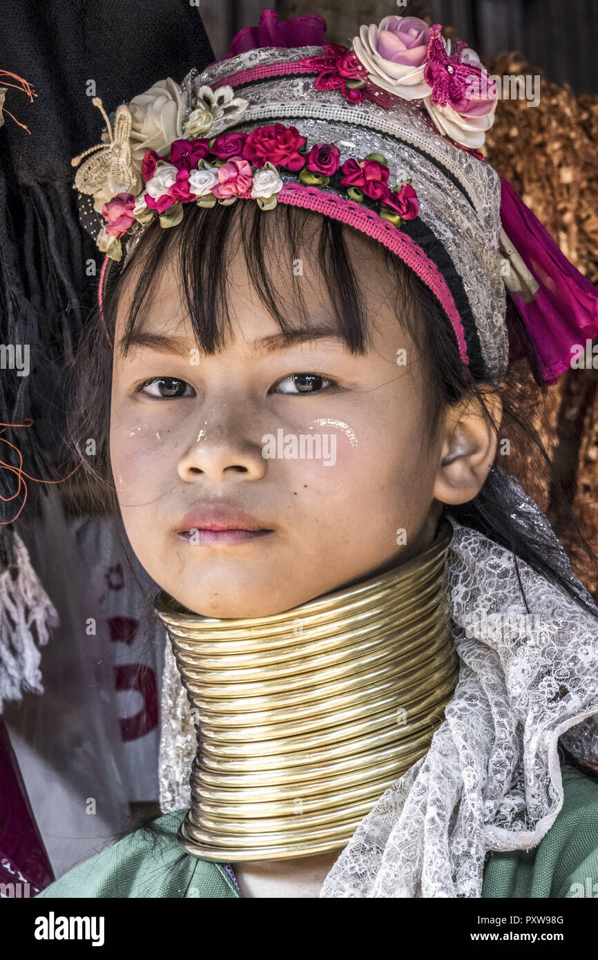 Young Long Neck Woman Stock Photo Alamy