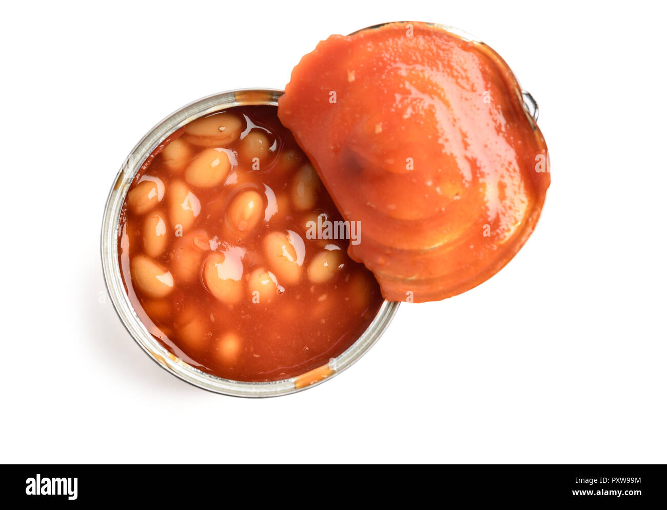 Tinnes beans top view on white Stock Photo