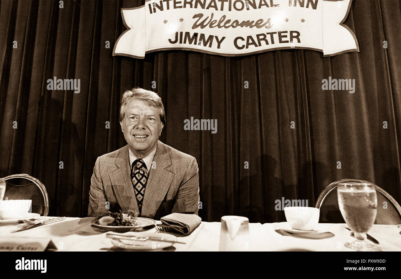 Governor Jimmy Carter at a campaign breakfast fundraiser. Stock Photo