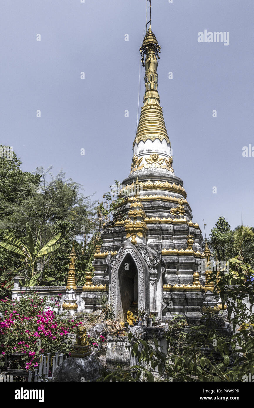 Burmese Temple in Lampang, Tahiland Stock Photo