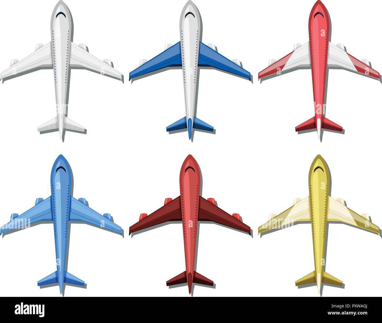 Airplane with six different colors illustration Stock Vector Image & Art -  Alamy