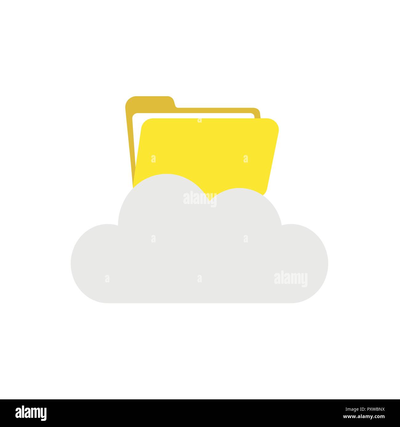 Vector illustration icon concept of opened file folder on cloud Stock ...