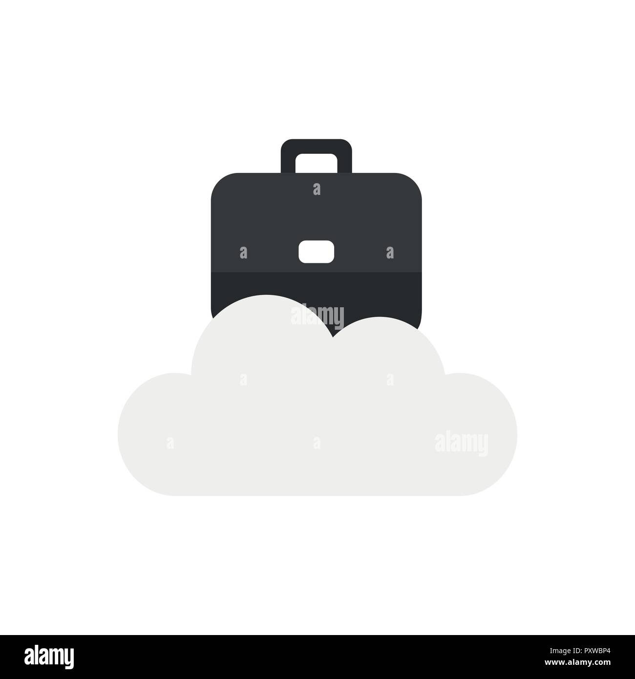 Vector illustration icon concept of briefcase on cloud Stock Vector