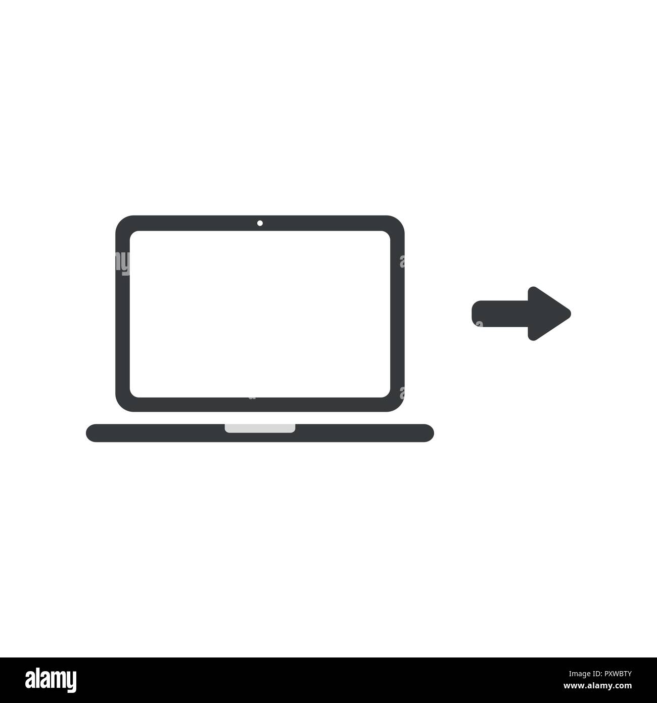 Laptop open keyboard white arrow hi-res stock photography and images ...