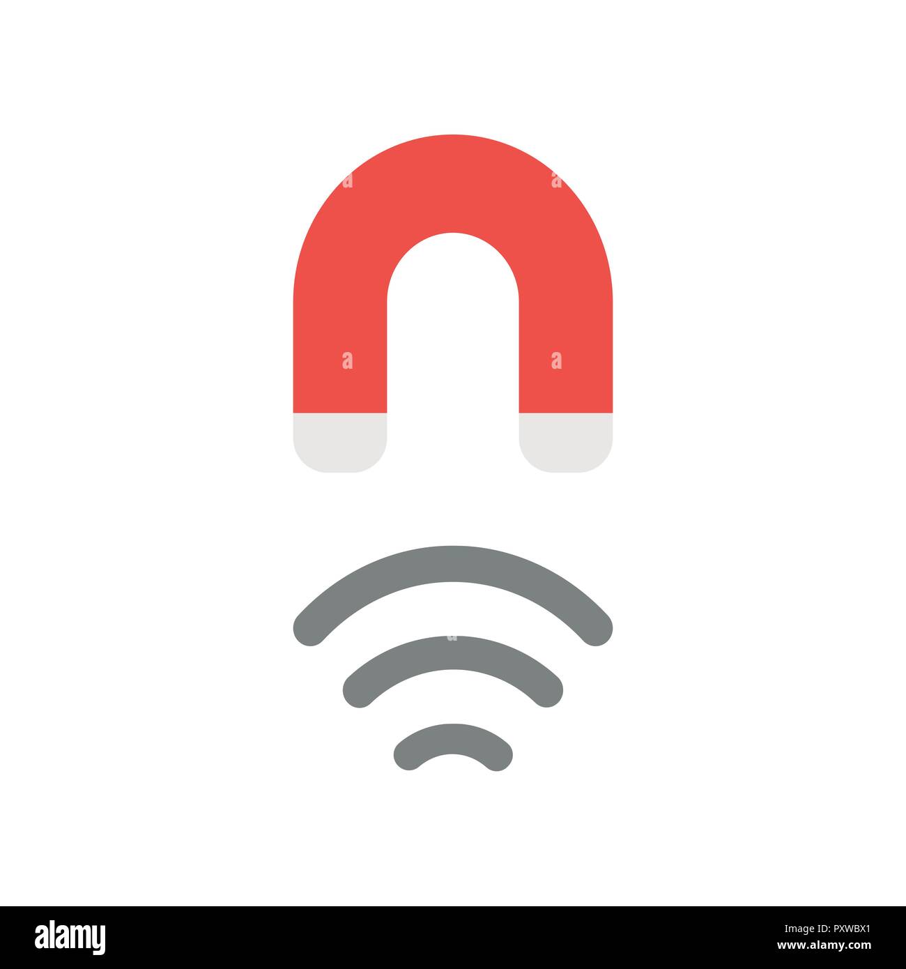 Vector illustration icon concept of magnet attracting. Stock Vector