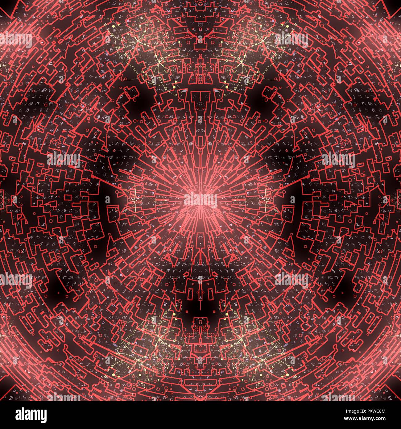 A colorful and vivid image with abstract Sacred Geometry. A psychedelic ...