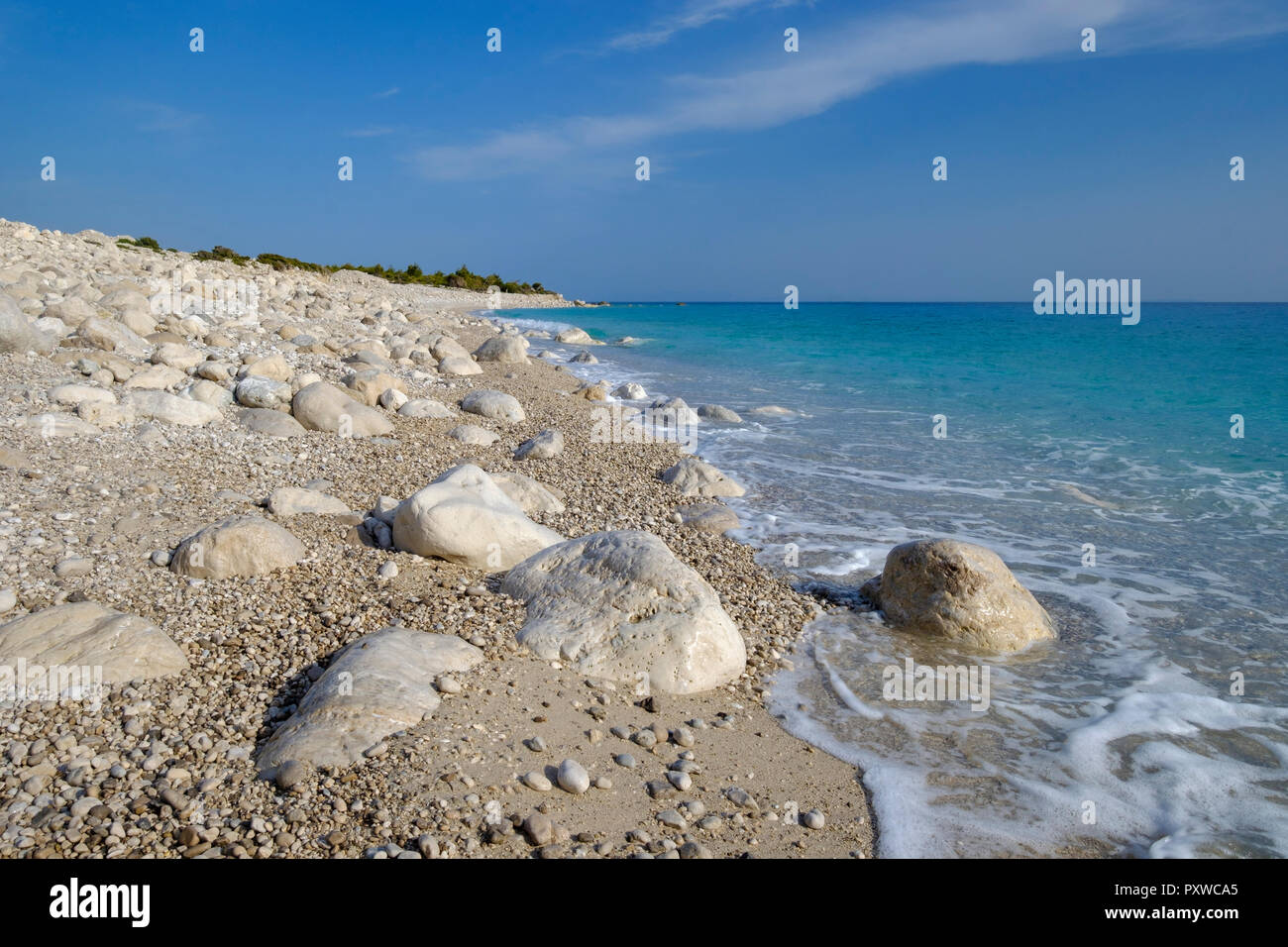 Albania, Ionean sea, Albanian Riviera, beach of Palasa near Dhermi Stock Photo