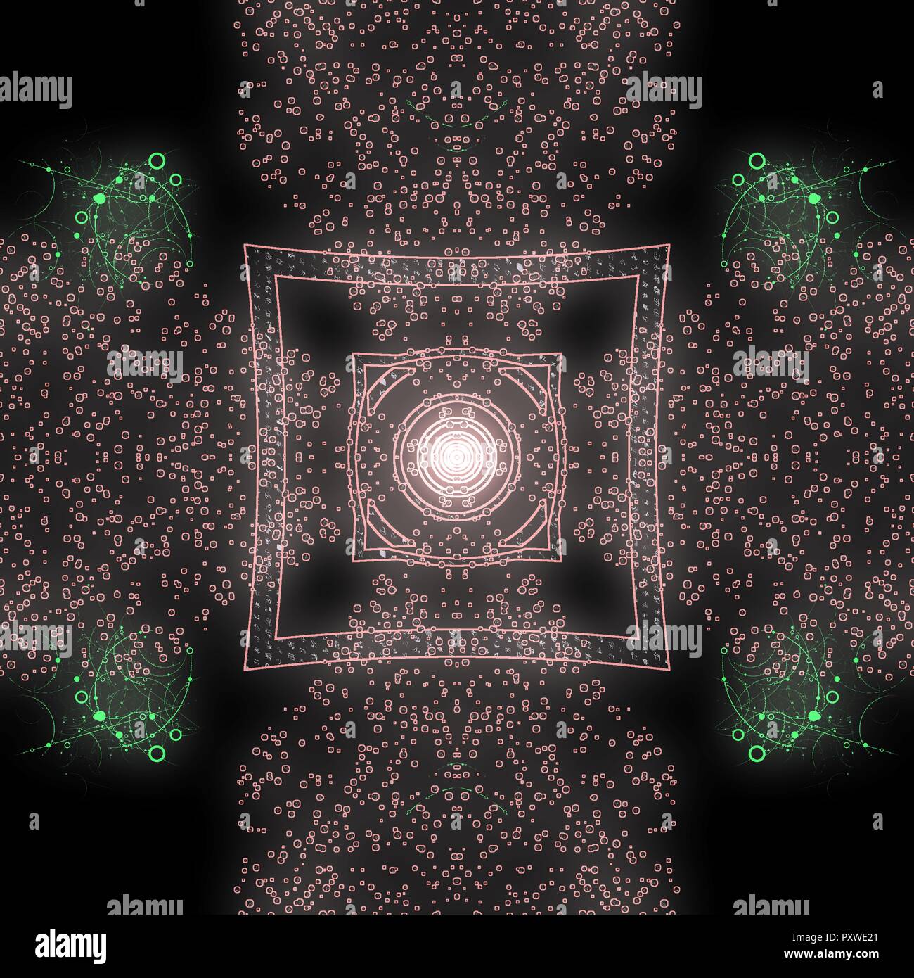 A colorful and vivid image with abstract Sacred Geometry. A psychedelic ...