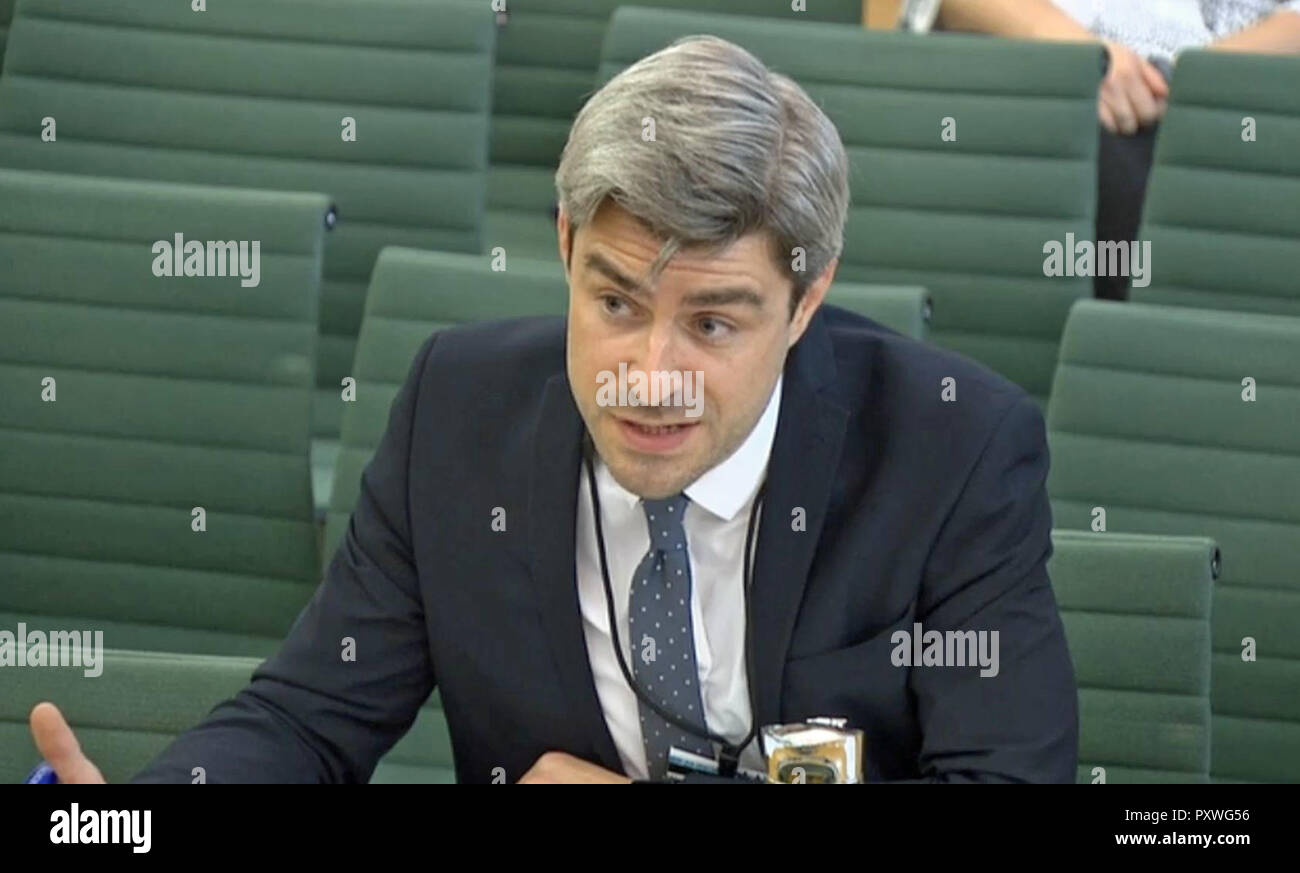 Steven McIntosh, UK poverty director at Save the Children, gives evidence to the Work and Pensions Select Committee, as part of a parliamentary inquiry into the childcare element of Universal Credit. Stock Photo