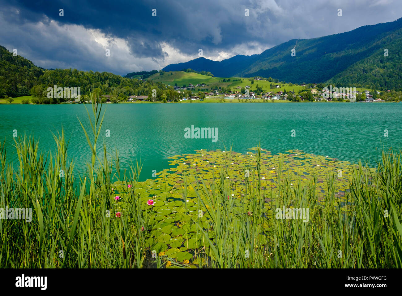 ustria, Tyrol, Vorderthiersee, View of Thiersee Lake Stock Photo
