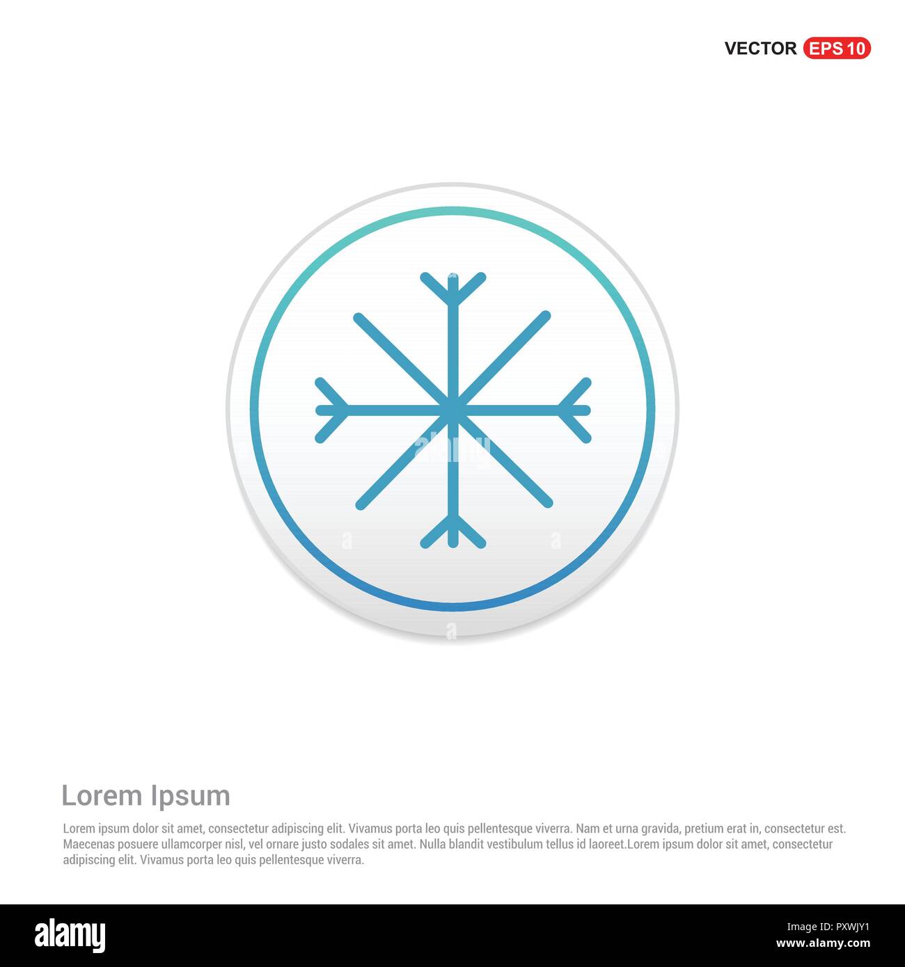 Snow Flake Icon - white circle button Stock Vector Image & Art - Alamy