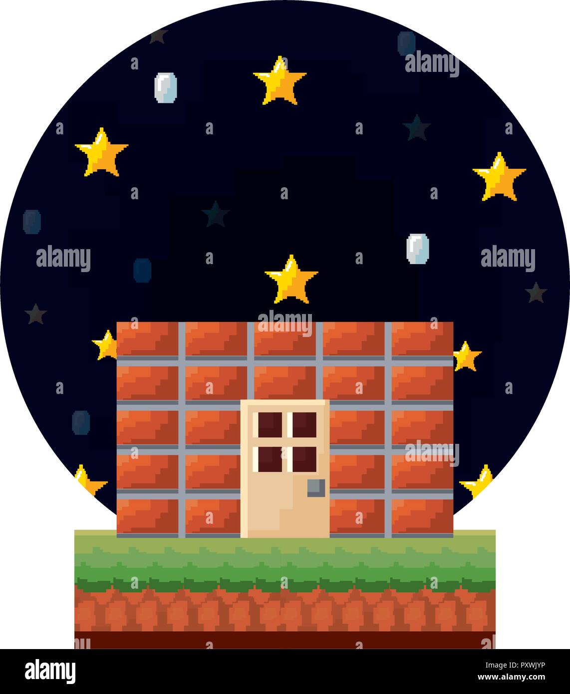 screen level video game pixel vector illustration Stock Vector Image ...