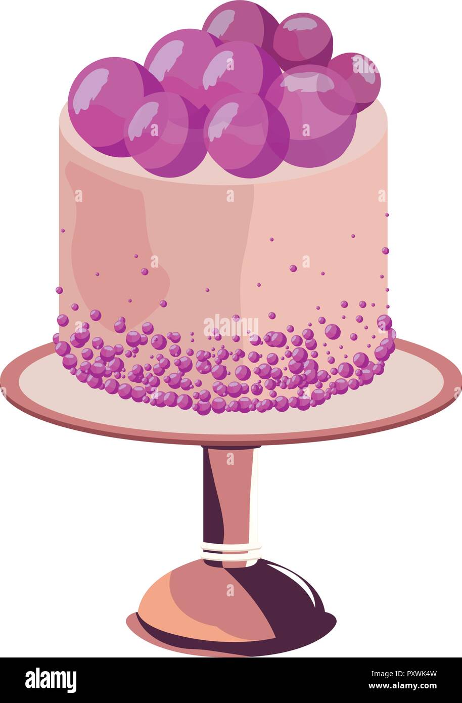 birthday cake stand on white background vector illustration Stock