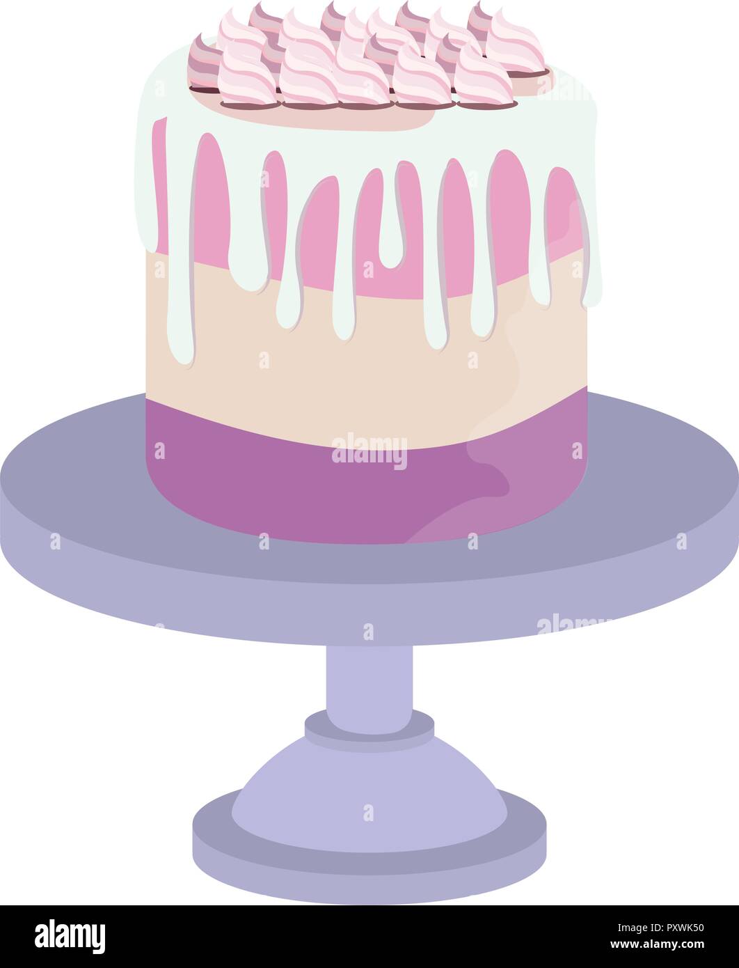 birthday cake stand on white background vector illustration Stock