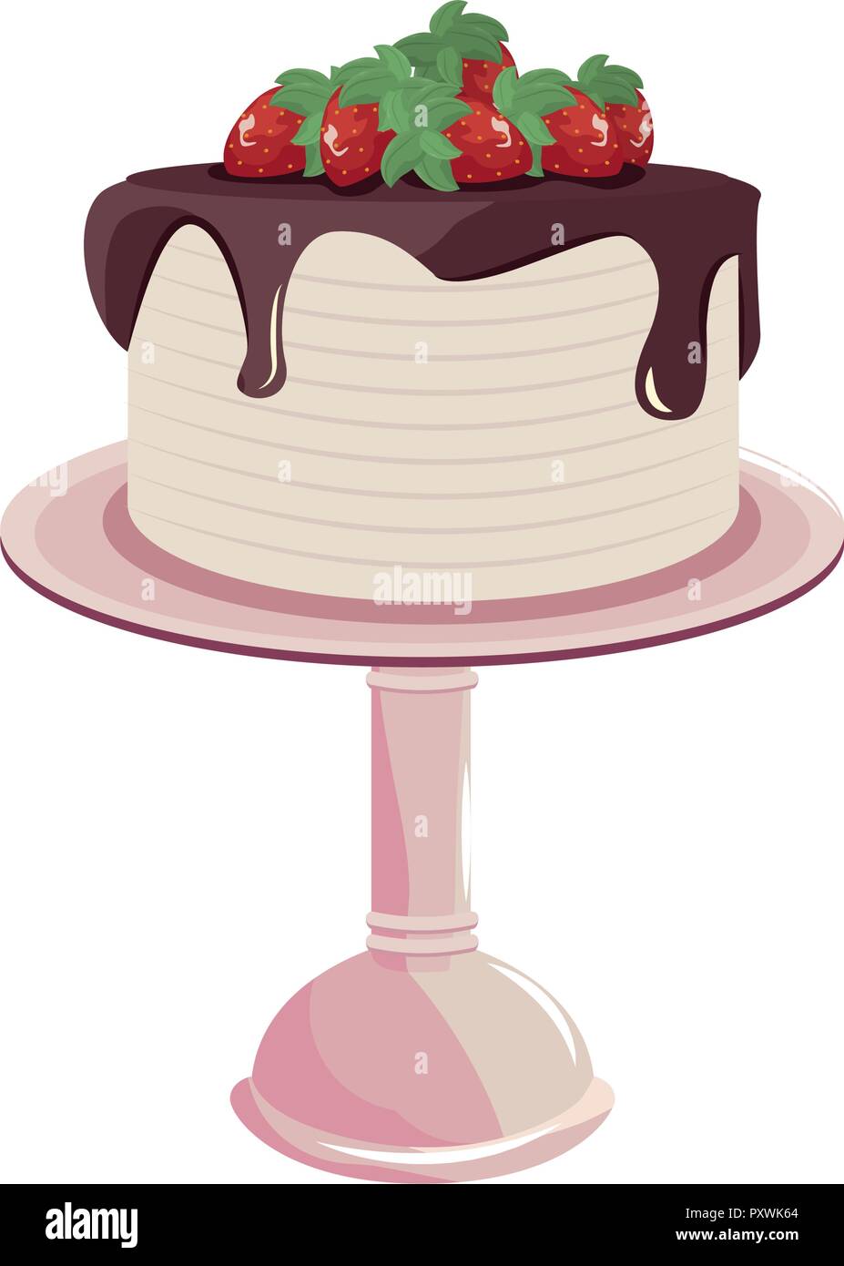 birthday cake stand on white background vector illustration Stock