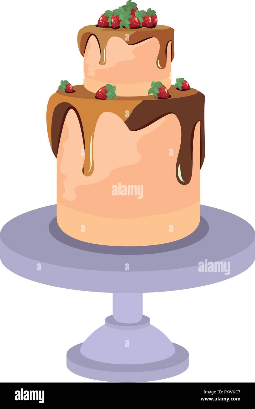 birthday cake stand on white background vector illustration Stock