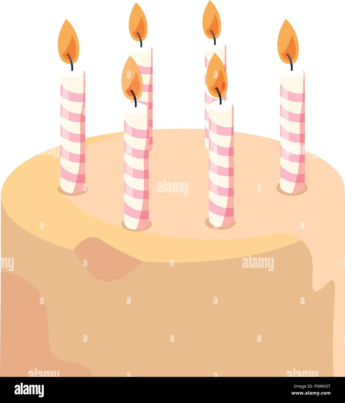 cake with candles celebration birthday vector illustration Stock Vector ...