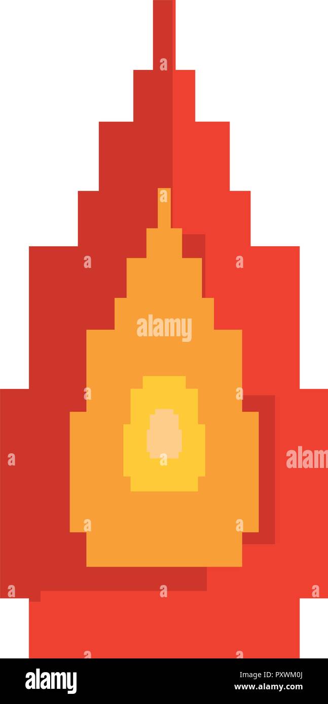 pixel video game flame fire vector illustration Stock Vector Image ...