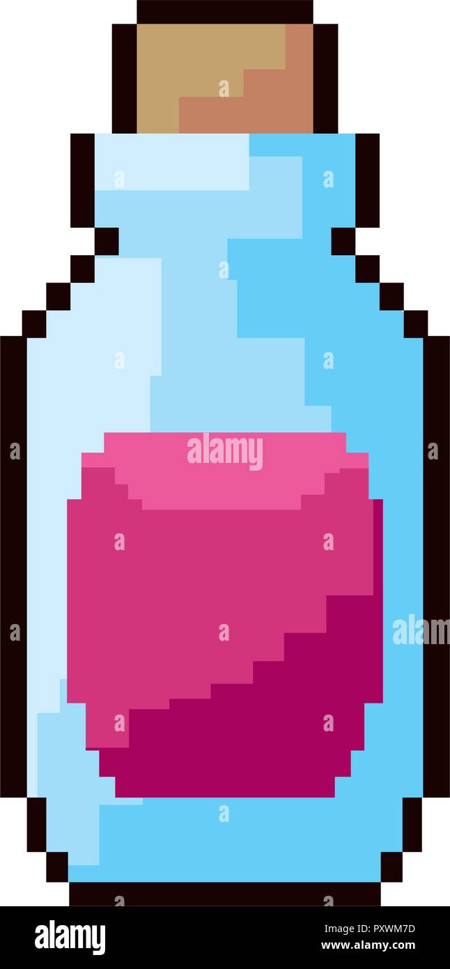 pixel video game bottle potion vector illustration Stock Vector Image ...