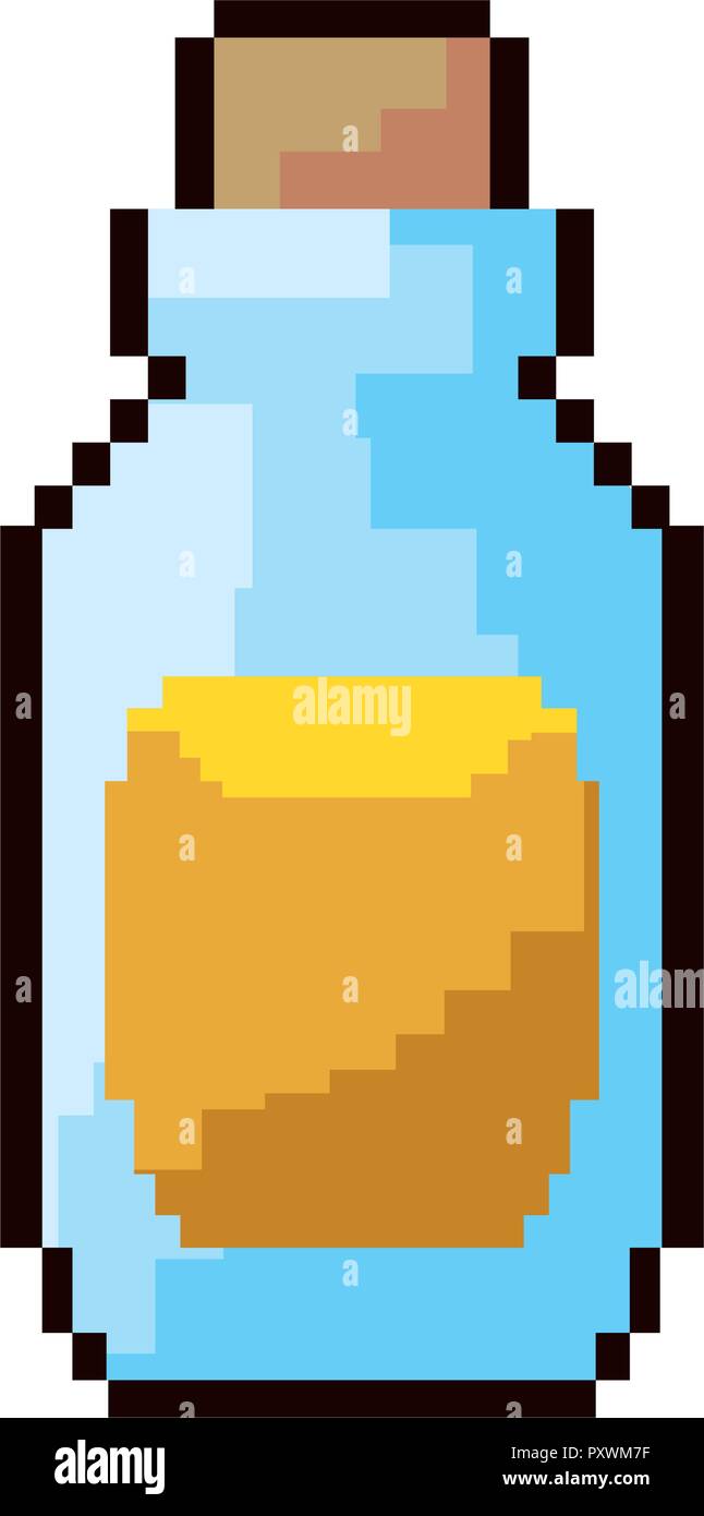 pixel video game bottle potion vector illustration Stock Vector Image ...