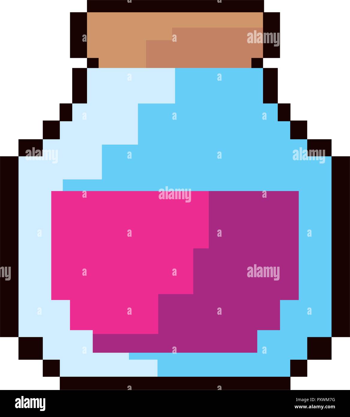 pixel video game bottle potion vector illustration Stock Vector Image ...
