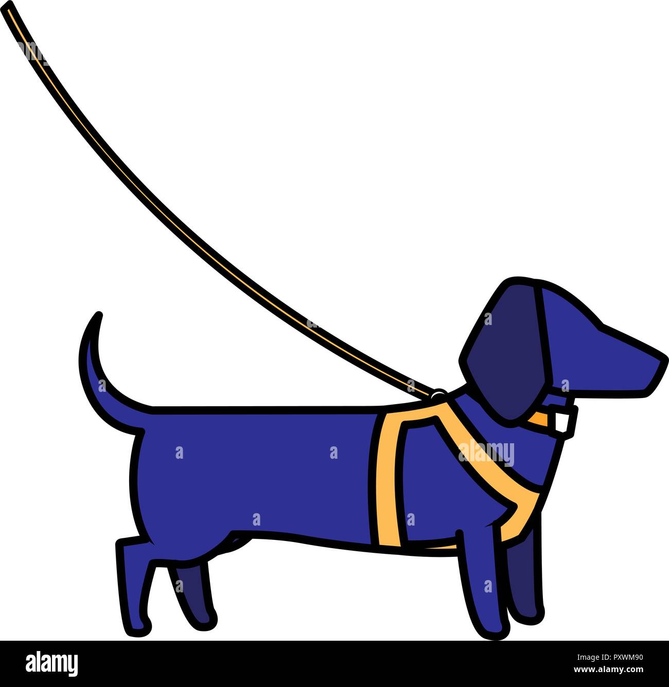 dog-on-a-leash-over-white-background-vector-illustration-stock-vector
