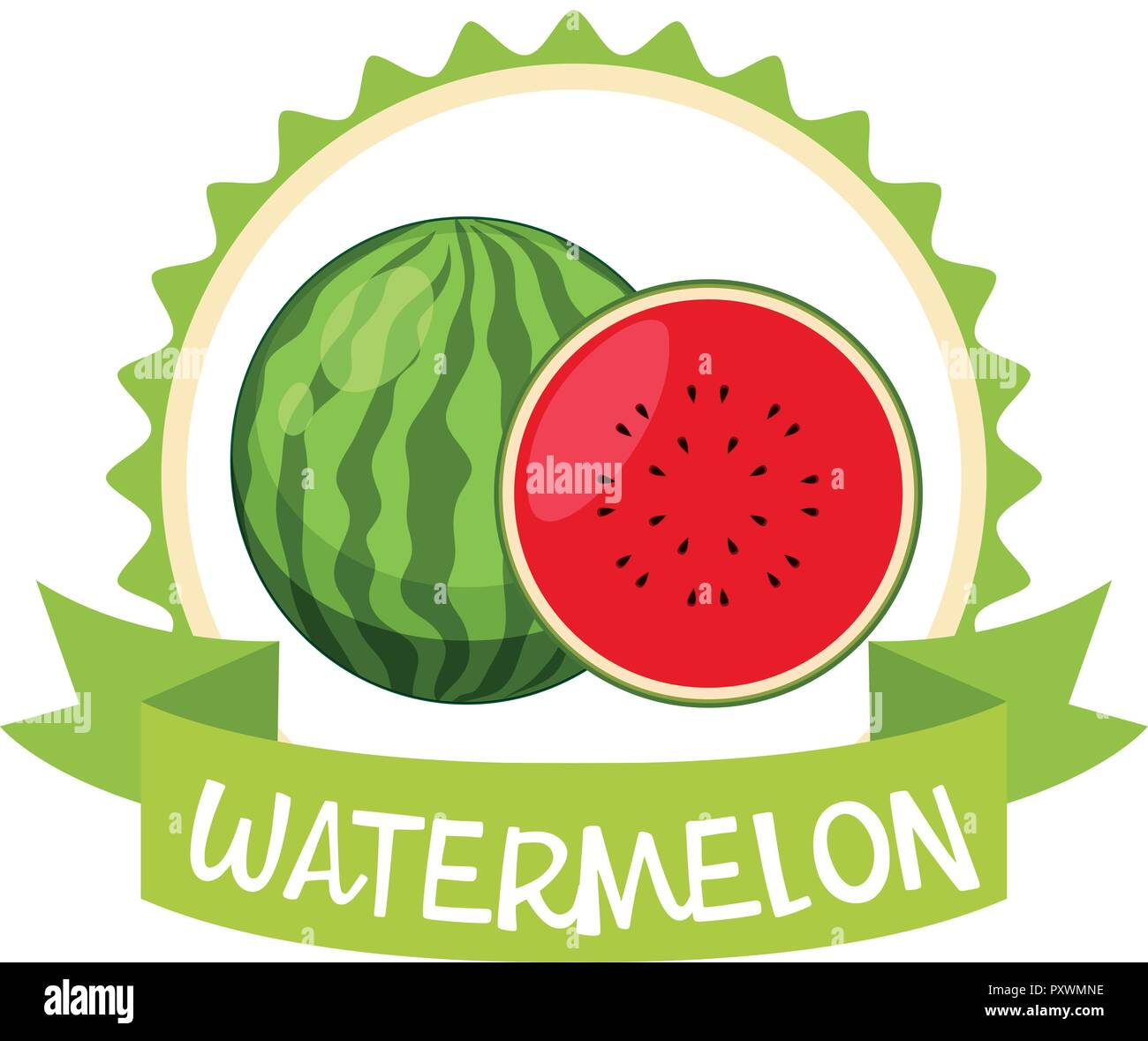 Logo design with fresh watermelon illustration Stock Vector Image & Art