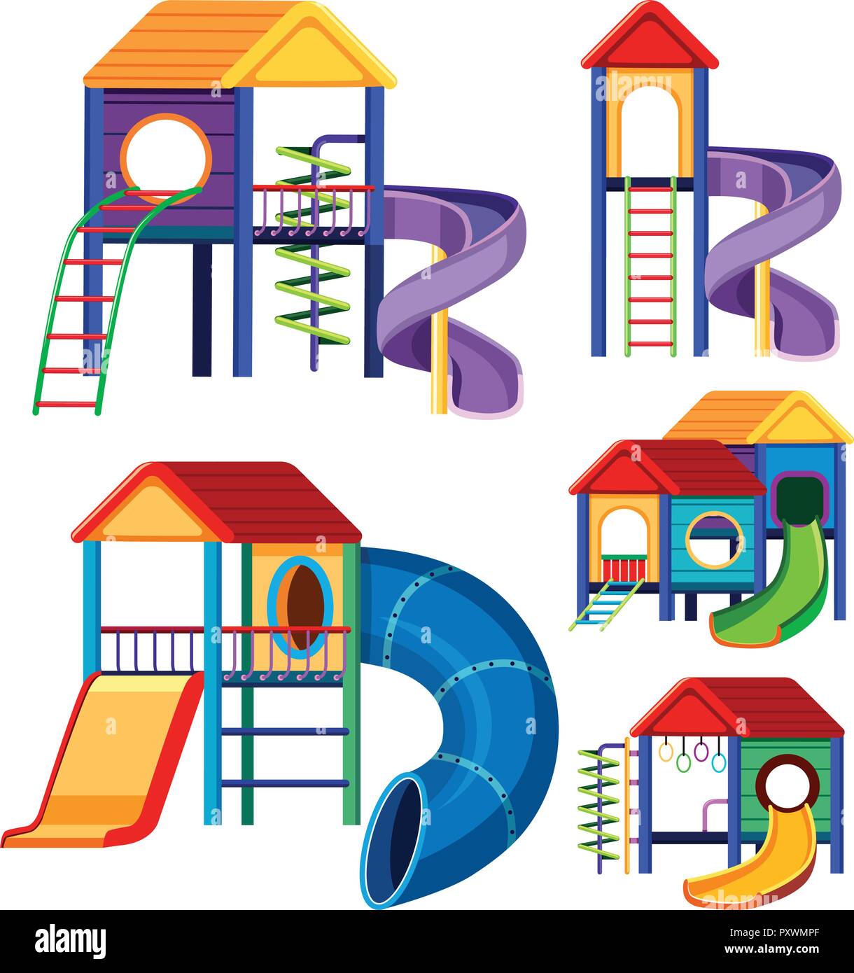 Different designs of playhouses illustration Stock Vector Image & Art