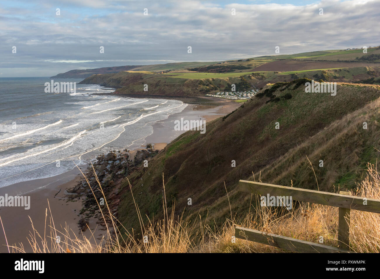 A beautiful coastal scene of the Scottish cliffs. Stock Photo