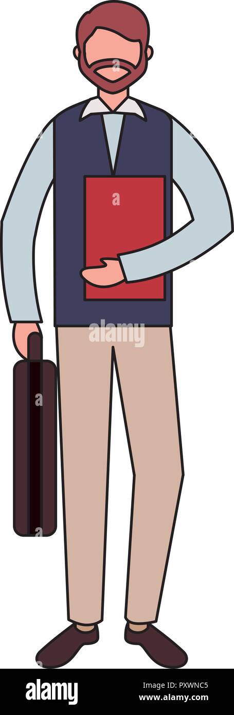 businessman character on white background vector illustration Stock ...
