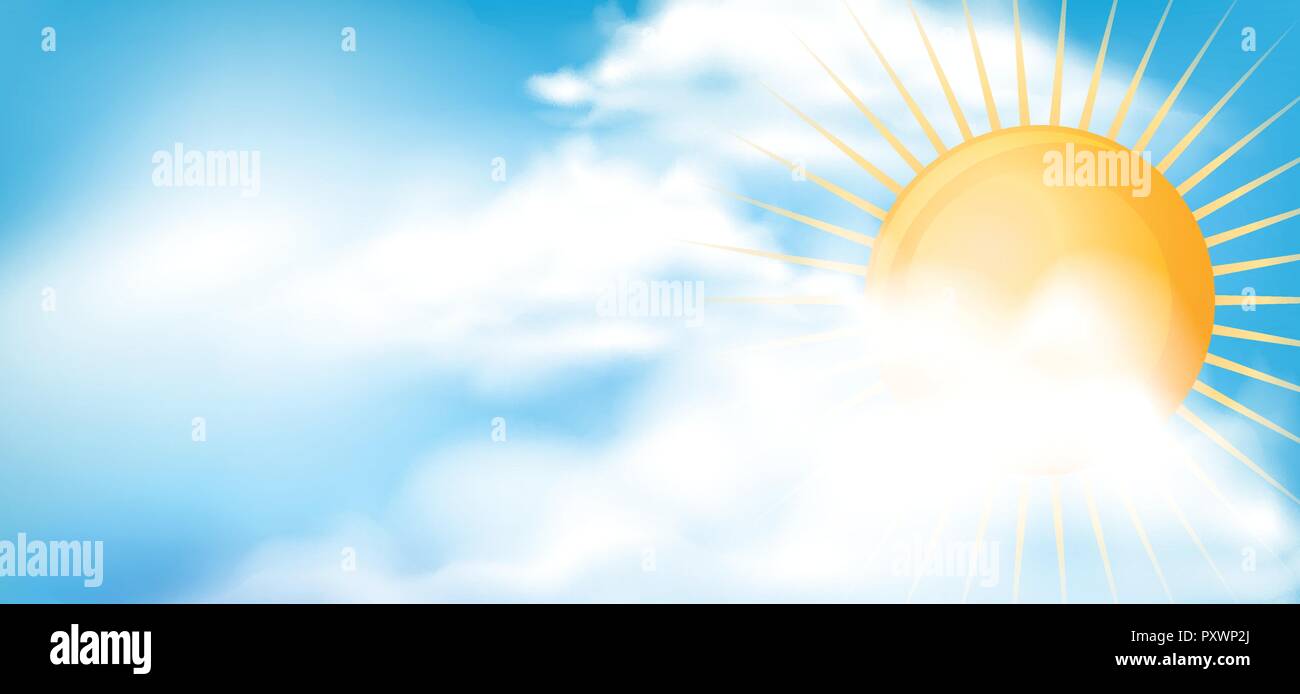 Sky background with bright sun illustration Stock Vector Image & Art ...