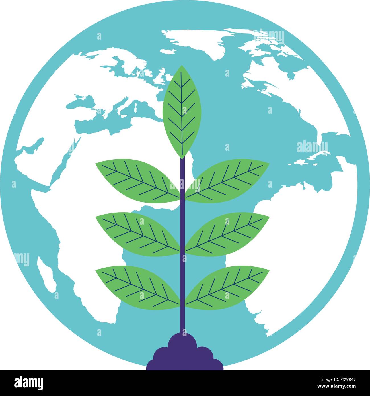 help world plant natural protect vector illustration Stock Vector Image