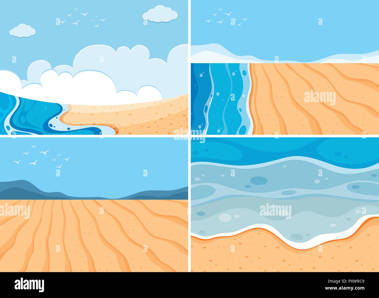 Four background scenes of ocean illustration Stock Vector Image & Art ...