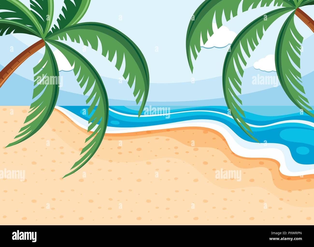 Background scene with coconuts on beach illustration Stock Vector Image ...